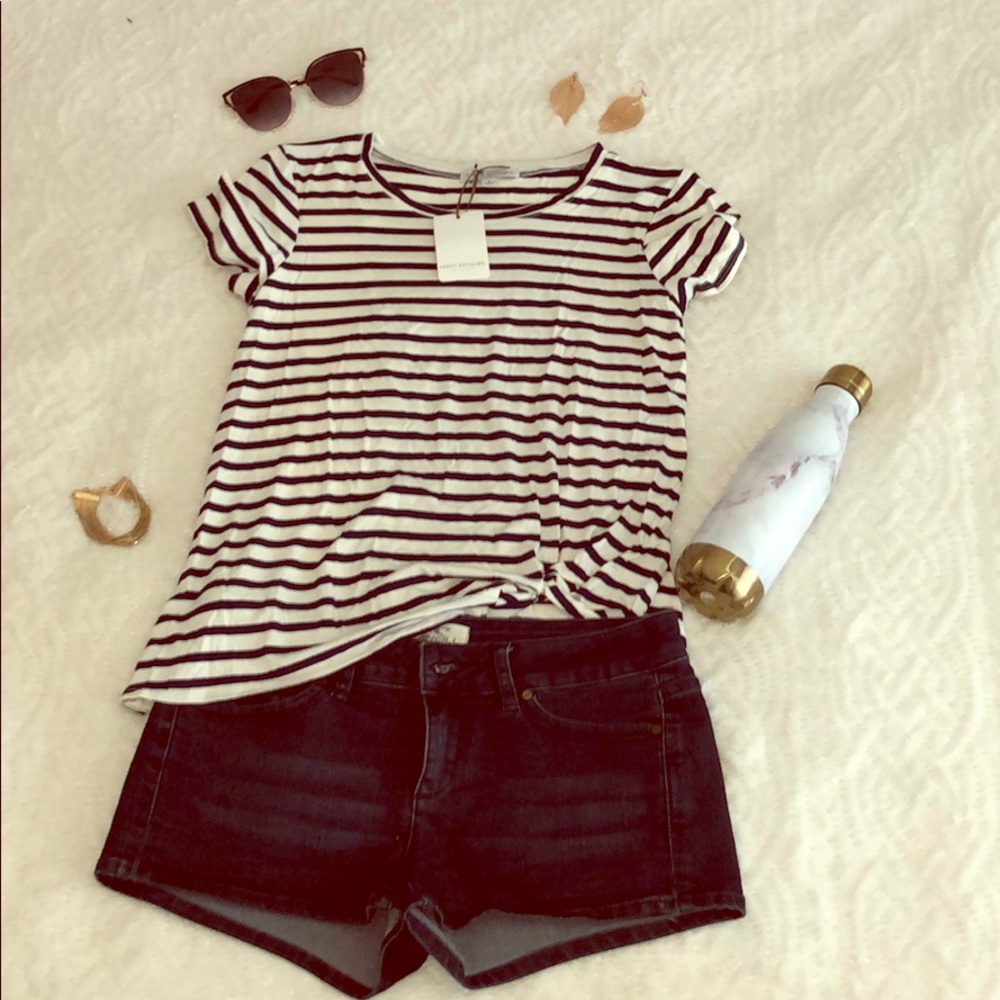 Navy striped shirt